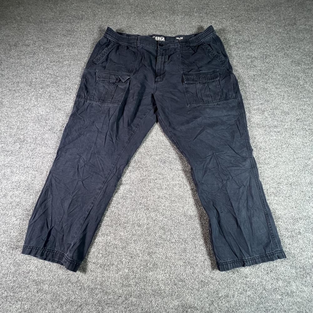 Roundtree & Yorke Cargo Pant Mens 46x30 Blue Cotton Straight Workwear Utility